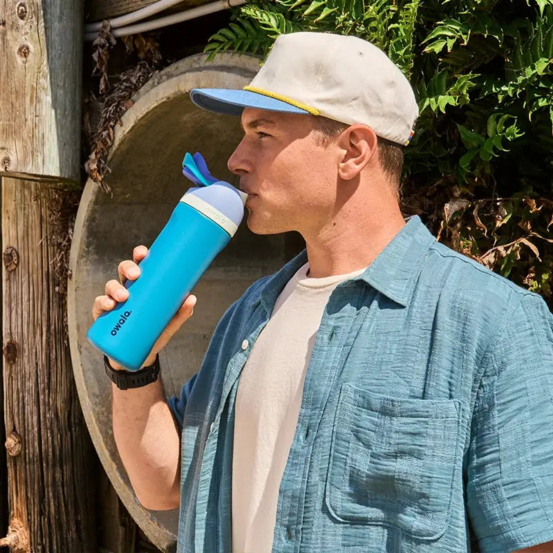 Insulated Water Bottle Double-Wall Stainless Steel Dual-Drink Lid