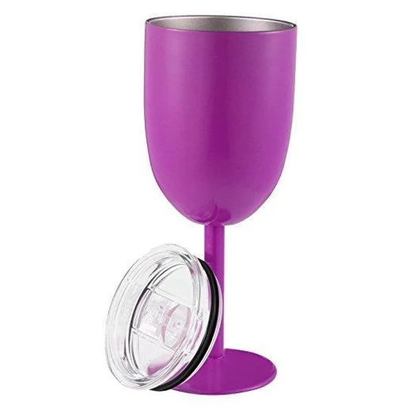 Insulated Wine Cup Double-Wall Stainless Steel Leak-Resistant Lid