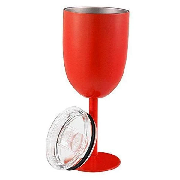 Insulated Wine Cup Double-Wall Stainless Steel Leak-Resistant Lid