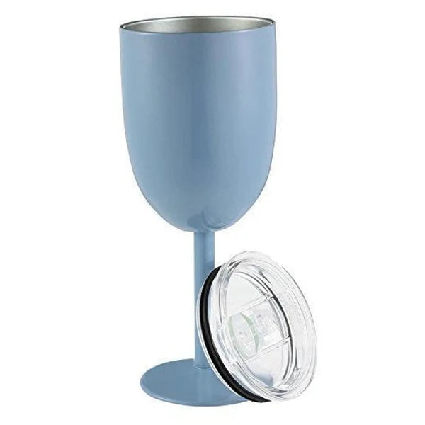 Insulated Wine Cup Double-Wall Stainless Steel Leak-Resistant Lid