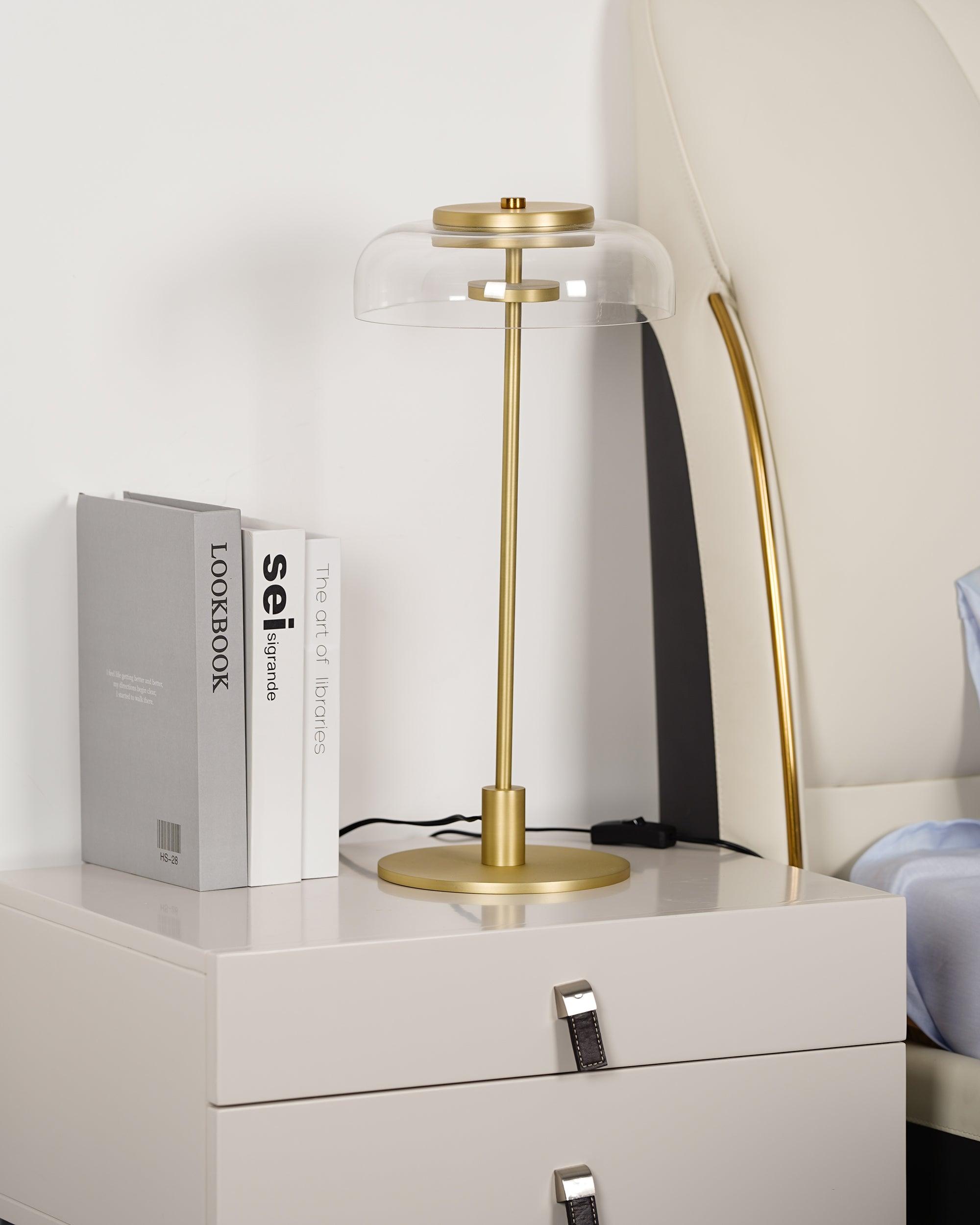 Integrated LED Adjustable Color Temperature Glass Dome Table Lamp