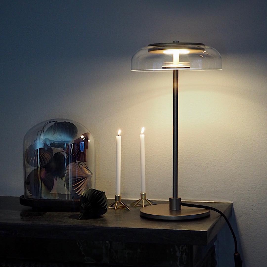 Integrated LED Adjustable Color Temperature Glass Dome Table Lamp