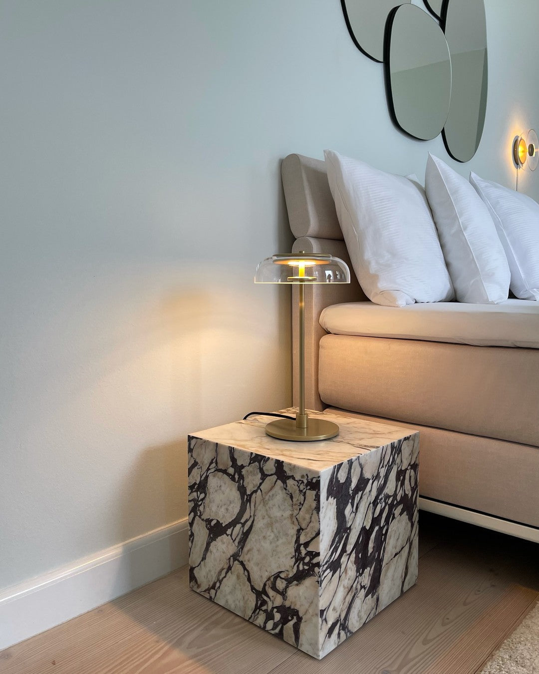 Integrated LED Adjustable Color Temperature Glass Dome Table Lamp