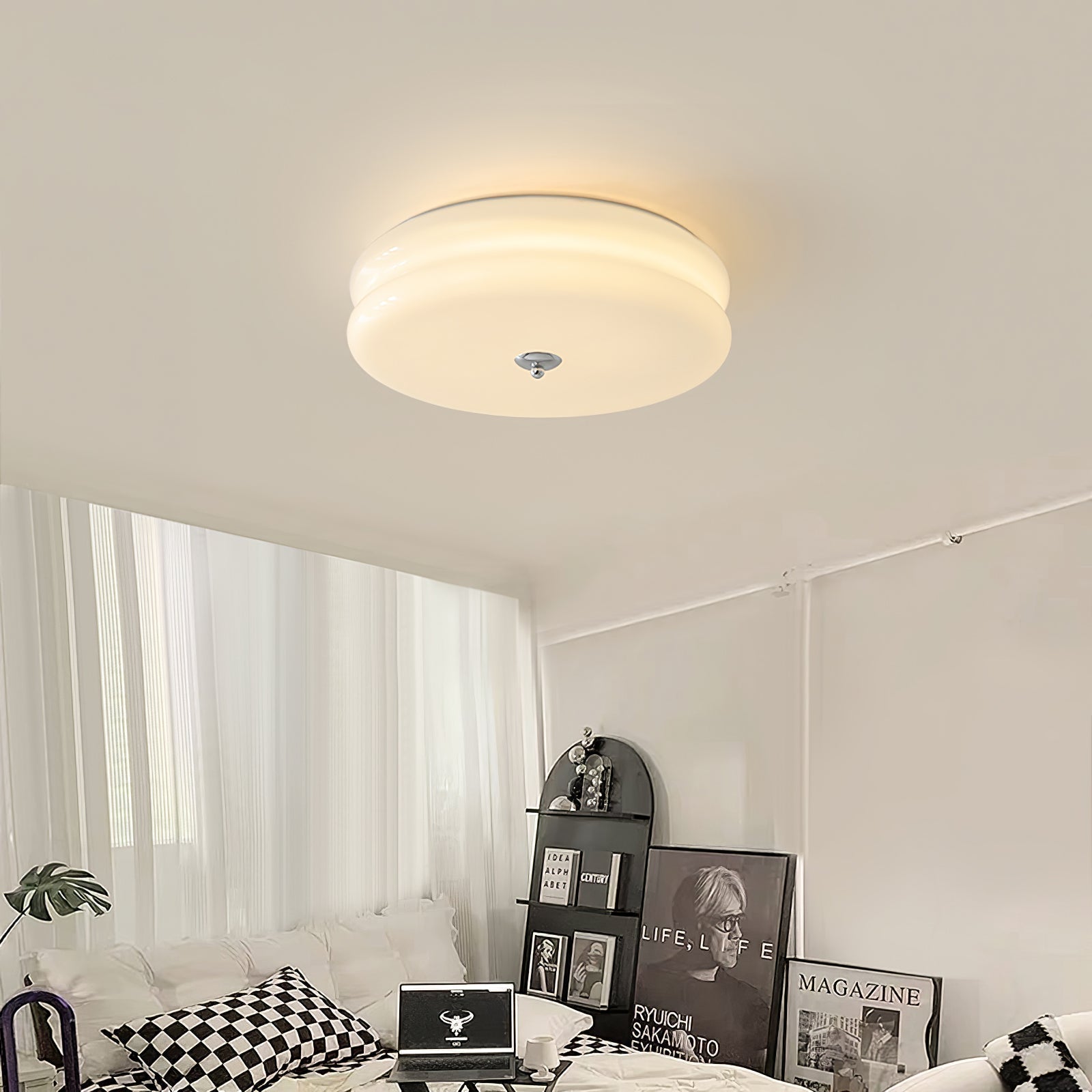 Integrated LED Art Deco Flush Mount Ceiling Light