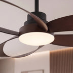 Integrated LED Flush Mount Ceiling Fan (Reversible DC Motor, Remote)