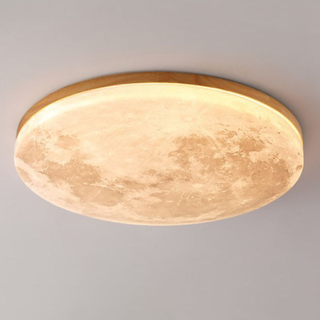 Integrated LED Flush Mount Ceiling Light (Wood Finish)