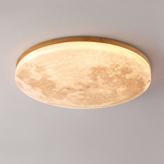 Integrated LED Flush Mount Ceiling Light (Wood Finish)
