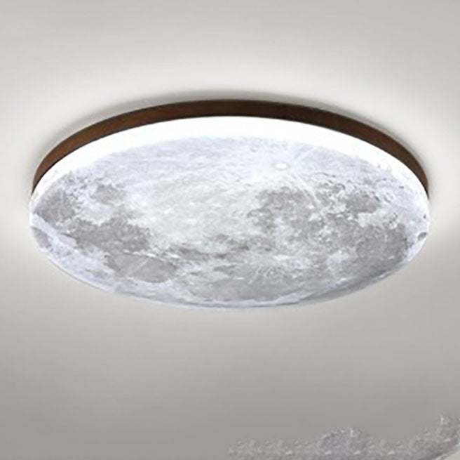 Integrated LED Flush Mount Ceiling Light (Wood Finish)