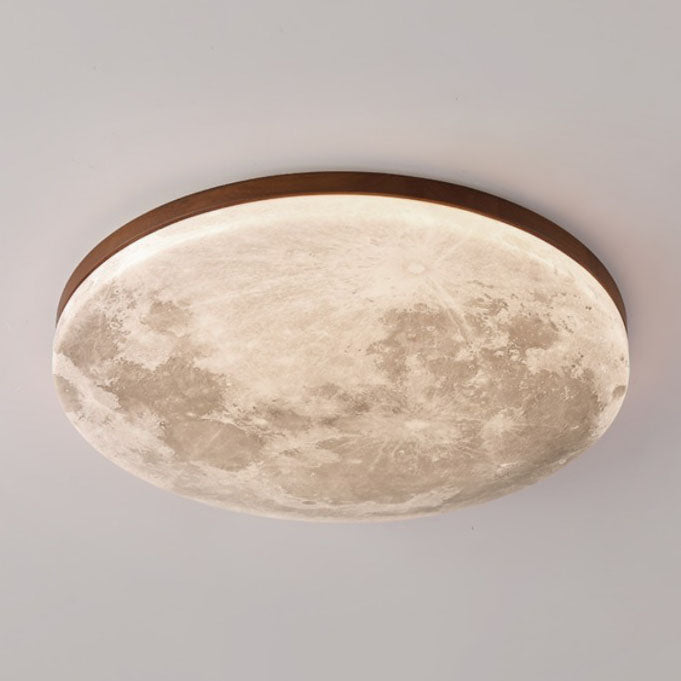 Integrated LED Flush Mount Ceiling Light (Wood Finish)