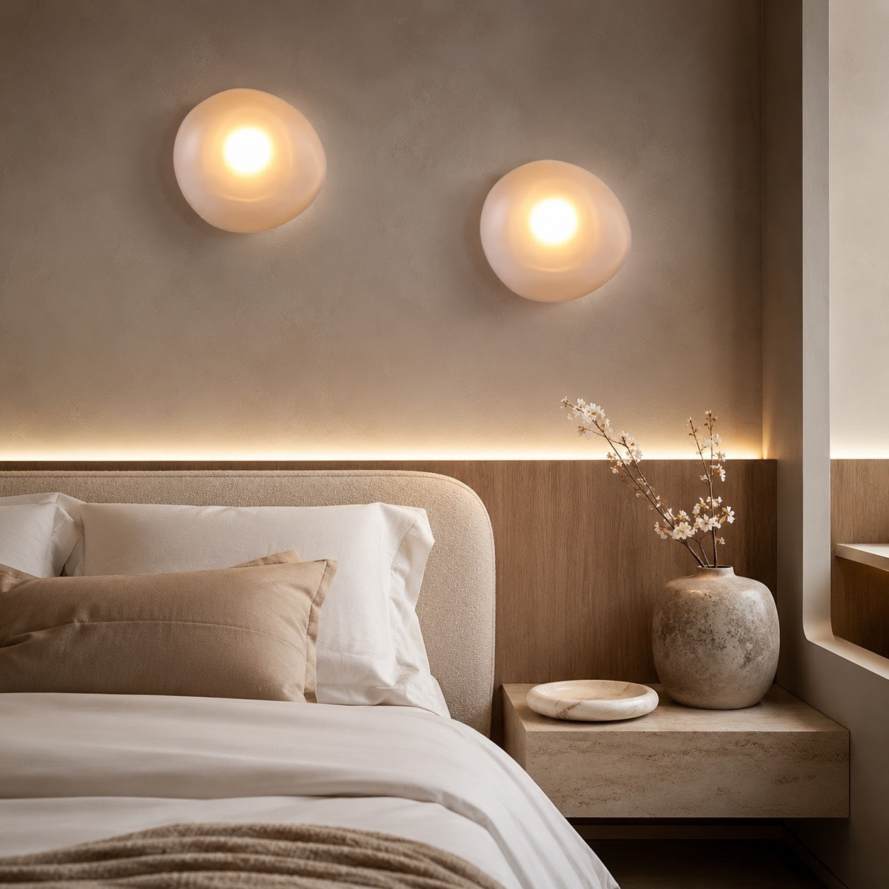 Integrated LED Frosted Glass & Iron Frame Wall Sconce (Hardwired)