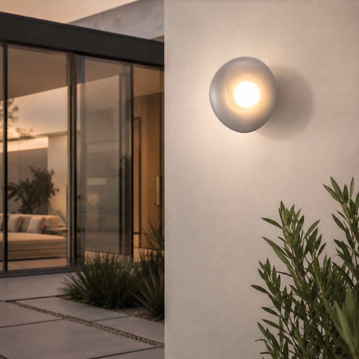 Integrated LED Frosted Glass & Iron Frame Wall Sconce (Hardwired)