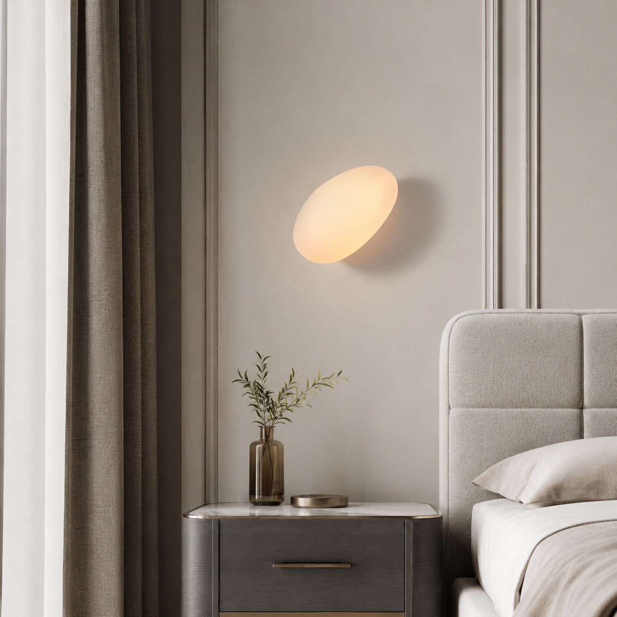 Integrated LED Frosted Glass & Iron Frame Wall Sconce (Hardwired)