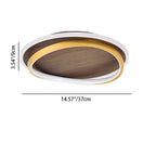Integrated LED Hardwired Walnut Grain Flush Mount Ceiling Light