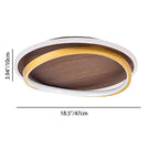 Integrated LED Hardwired Walnut Grain Flush Mount Ceiling Light