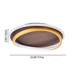 Integrated LED Hardwired Walnut Grain Flush Mount Ceiling Light
