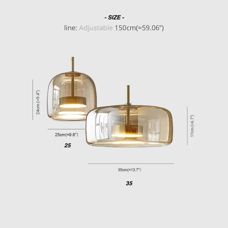 Integrated LED Heat-Resistant Glass Pendant Light