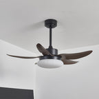 Integrated LED Remote-Control Ceiling Fan (Walnut Wood-Look)