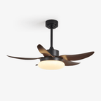 Integrated LED Remote-Control Ceiling Fan (Walnut Wood-Look)
