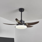 Integrated LED Remote-Control Ceiling Fan (Walnut Wood-Look)