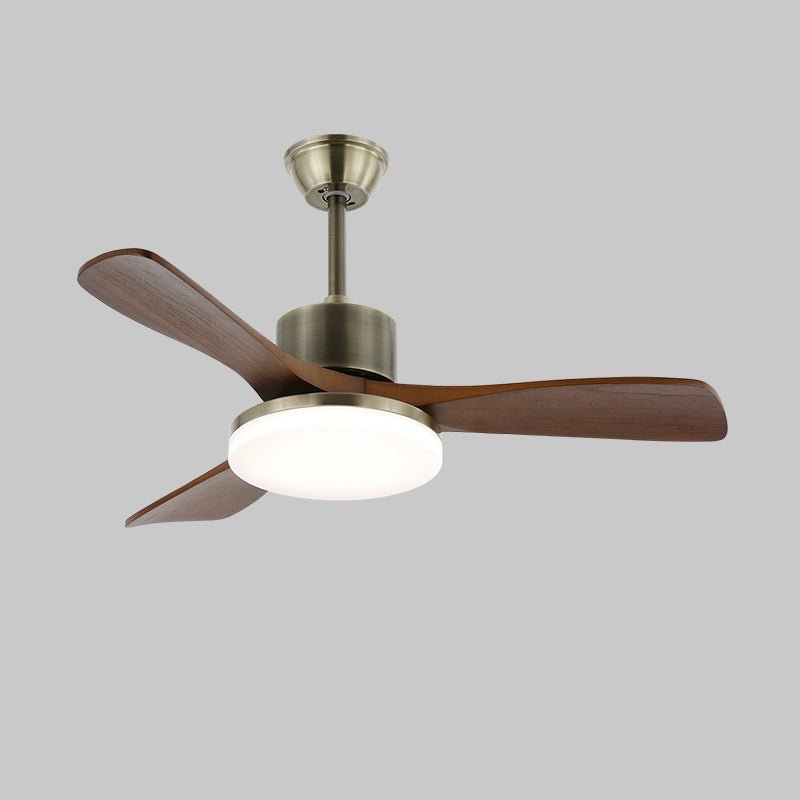 Integrated LED & Remote-Controlled Walnut-Blade Ceiling Fan