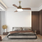 Integrated LED & Remote-Controlled Walnut-Blade Ceiling Fan