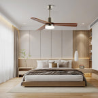Integrated LED & Remote-Controlled Walnut-Blade Ceiling Fan