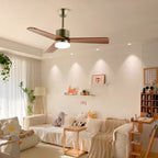 Integrated LED & Remote-Controlled Walnut-Blade Ceiling Fan