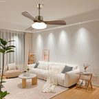 Integrated LED & Remote-Controlled Walnut-Blade Ceiling Fan