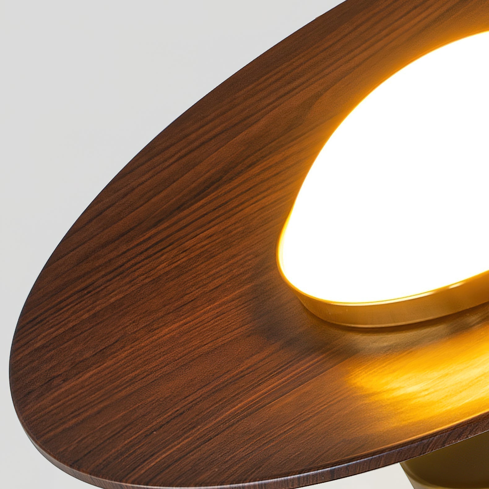 Integrated LED Walnut Wood & Gold Flush Mount Ceiling Light
