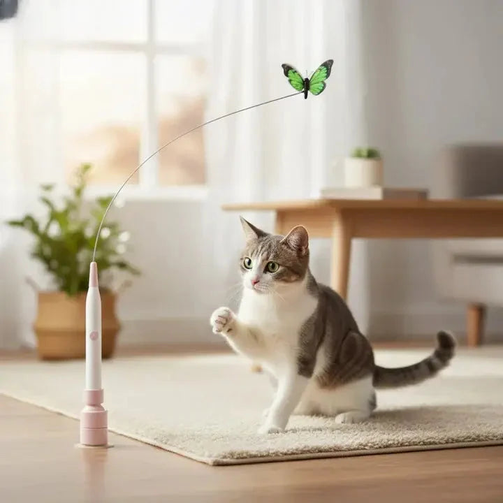 Interactive Cat Toy Automatic Fluttering Butterfly USB Rechargeable