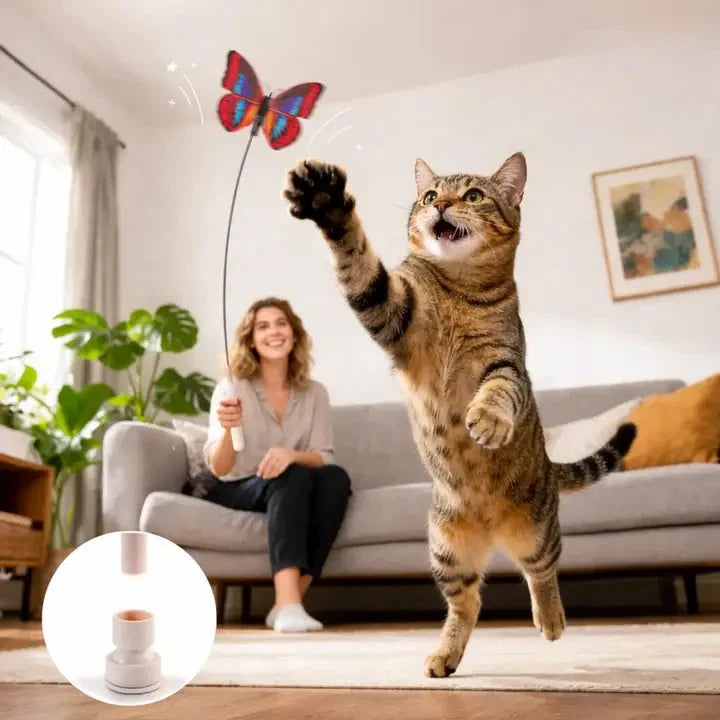Interactive Cat Toy Automatic Fluttering Butterfly USB Rechargeable