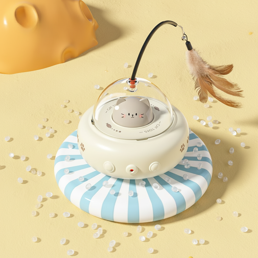 Interactive Cat Toy Automatic Laser & Feather Teaser