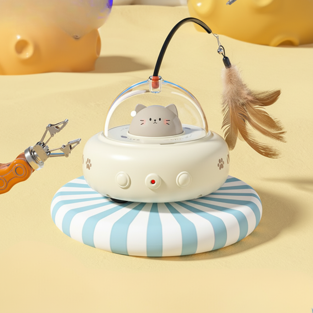 Interactive Cat Toy Automatic Laser & Feather Teaser