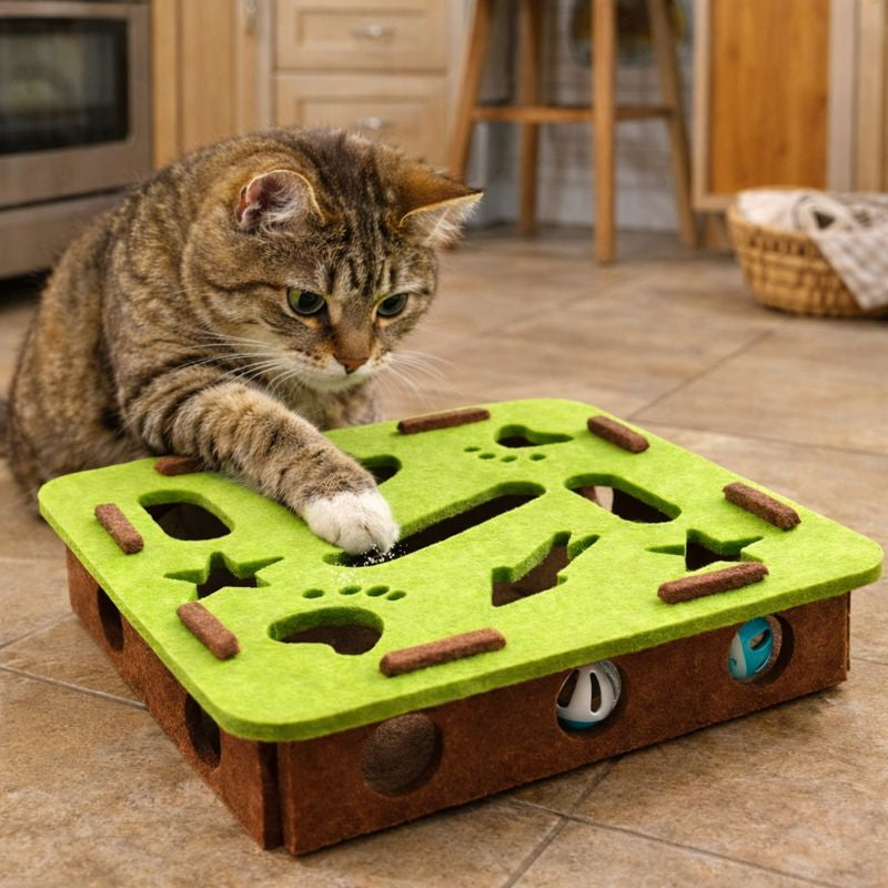 Interactive Cat Toy Felt Tunnels & Quiet Rolling Ball
