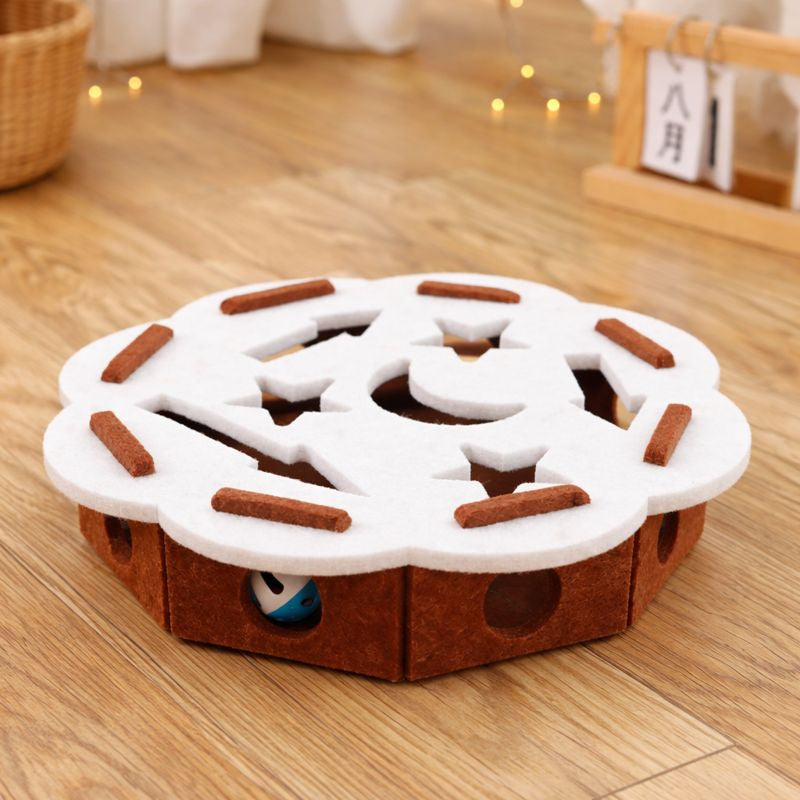 Interactive Cat Toy Felt Tunnels & Quiet Rolling Ball