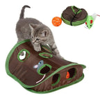 Interactive Cat Toy Nine-Hole Canvas Foldable Machine-Washable