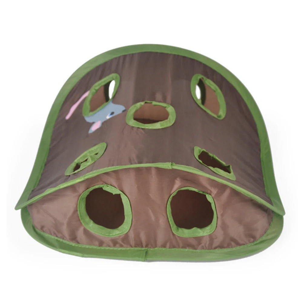 Interactive Cat Toy Nine-Hole Canvas Foldable Machine-Washable