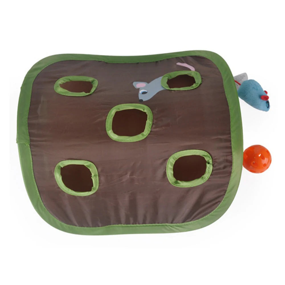 Interactive Cat Toy Nine-Hole Canvas Foldable Machine-Washable