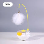 Interactive Cat Toy Self-Rotating Feather & Bell Natural Catnip