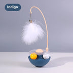 Interactive Cat Toy Self-Rotating Feather & Bell Natural Catnip