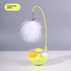 Interactive Cat Toy Self-Rotating Feather & Bell Natural Catnip