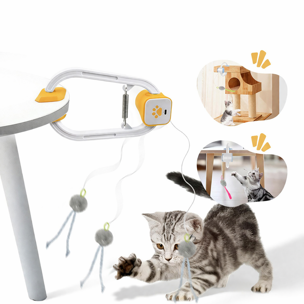 Interactive Cat Toy USB Rechargeable Retractable Teaser