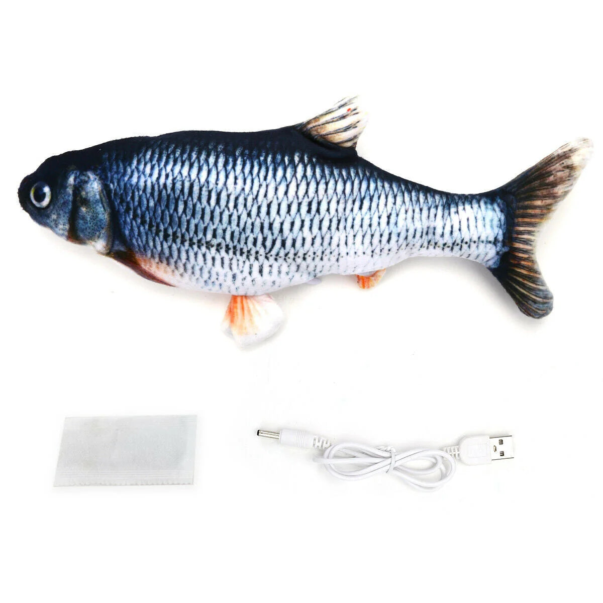 Interactive Cat Toy Wagging Fish Catnip Infused USB Rechargeable