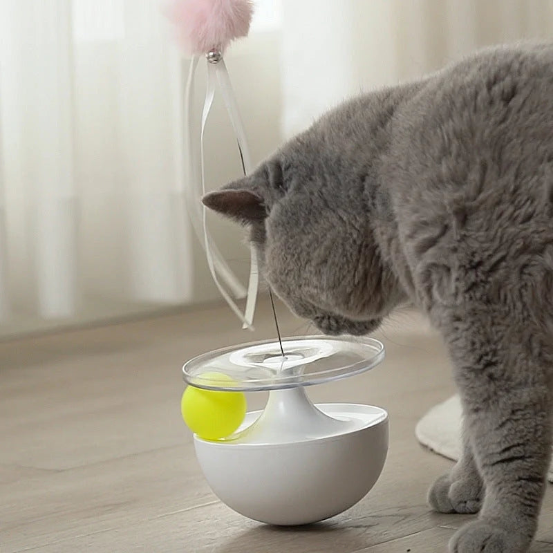 Interactive Cat Tumbler Toy Unpredictable Wobble Battery Free