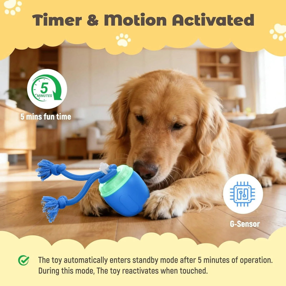 Interactive Dog Ball Self-Rolling USB Rechargeable