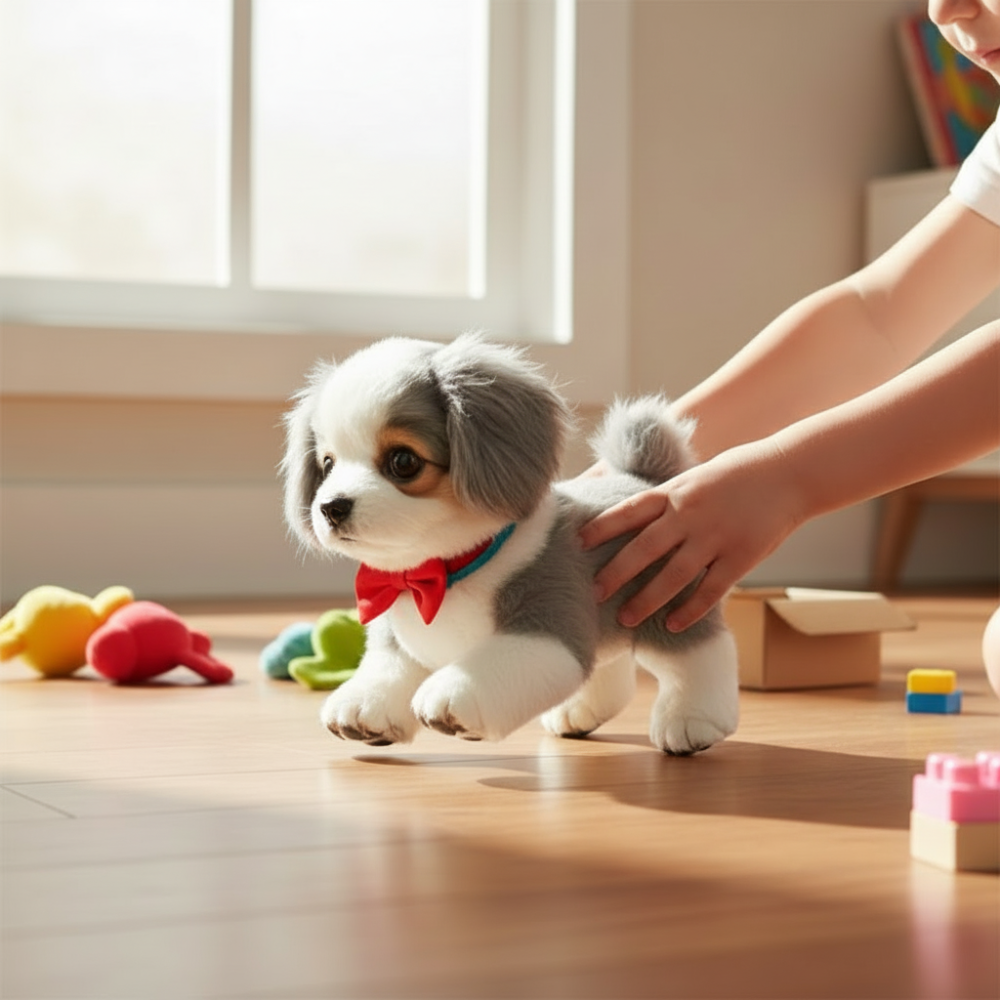 Interactive Dog Toy Realistic Walking & Touch-Responsive Plush