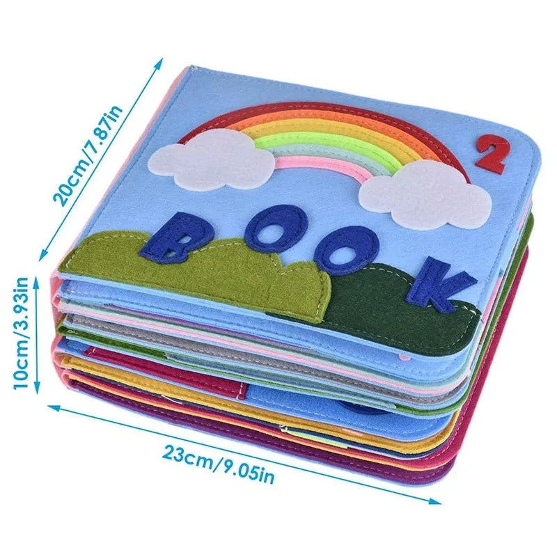 Interactive Felt Book Montessori-Inspired 16 Pages Removable Pieces