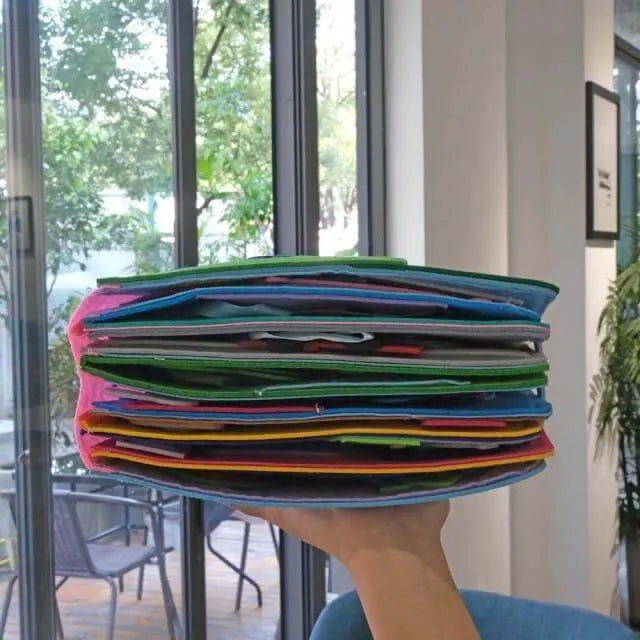Interactive Felt Book Montessori-Inspired 16 Pages Removable Pieces