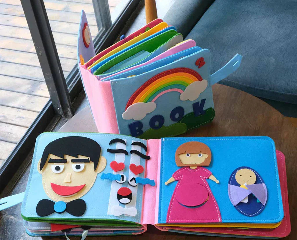 Interactive Felt Book Montessori-Inspired 16 Pages Removable Pieces