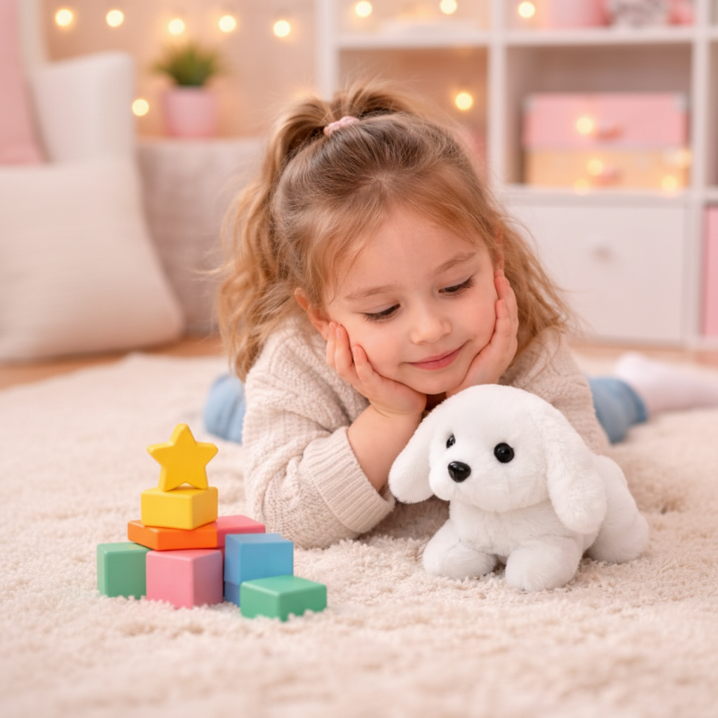 Interactive Plush Puppy Toy Walking & Barking Quiet Operation
